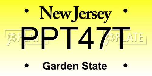 PPT47T New Jersey License Plate