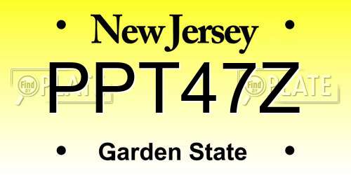 PPT47Z New Jersey License Plate