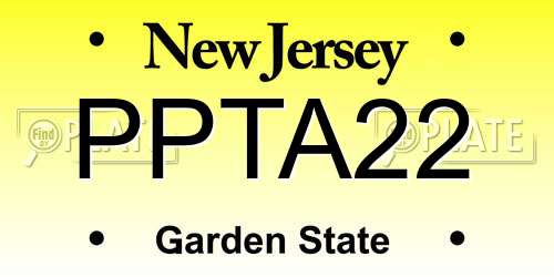 PPTA22 New Jersey License Plate