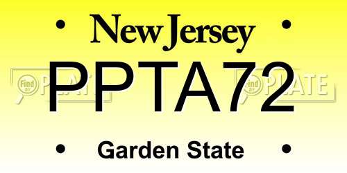 PPTA72 New Jersey License Plate