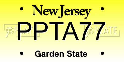 PPTA77 New Jersey License Plate