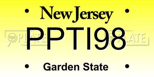 PPTI98 New Jersey License Plate