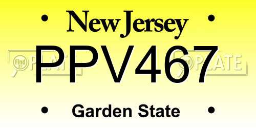 PPV467 New Jersey License Plate