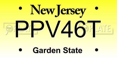 PPV46T New Jersey License Plate