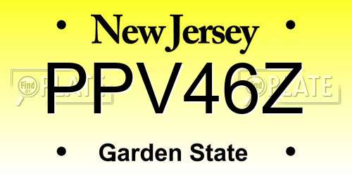 PPV46Z New Jersey License Plate