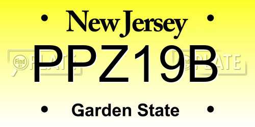PPZ19B New Jersey License Plate