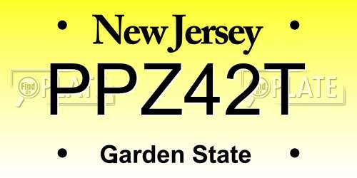 PPZ42T New Jersey License Plate