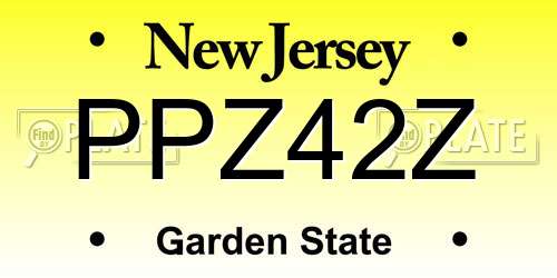PPZ42Z New Jersey License Plate
