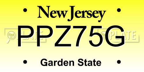 PPZ75G New Jersey License Plate