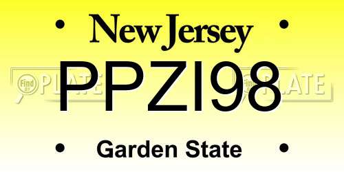 PPZI98 New Jersey License Plate
