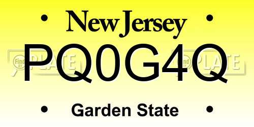PQ0G4Q New Jersey License Plate