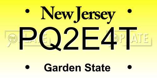PQ2E4T New Jersey License Plate