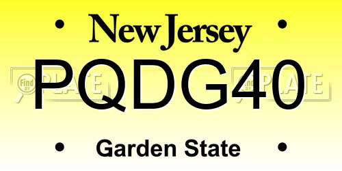PQDG40 New Jersey License Plate