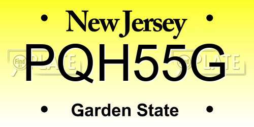 PQH55G New Jersey License Plate