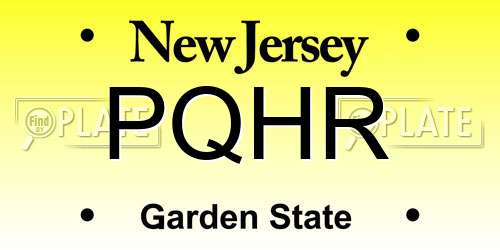 PQHR New Jersey License Plate
