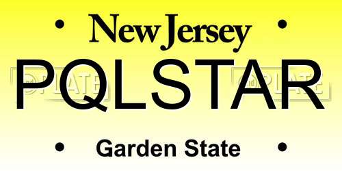 PQLSTAR New Jersey License Plate