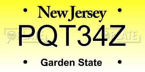 PQT34Z New Jersey License Plate