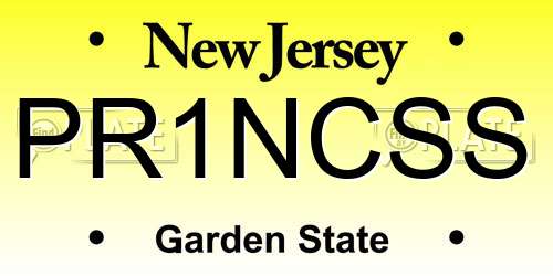 PR1NCSS New Jersey License Plate