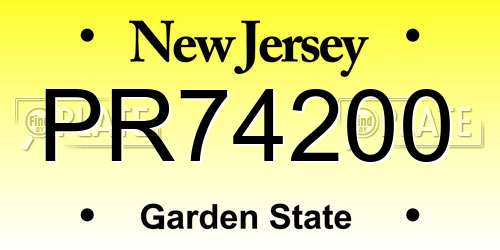 PR74200 New Jersey License Plate