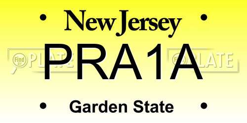 PRA1A New Jersey License Plate