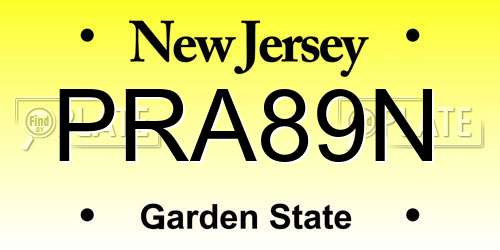 PRA89N New Jersey License Plate