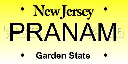 PRANAM New Jersey License Plate