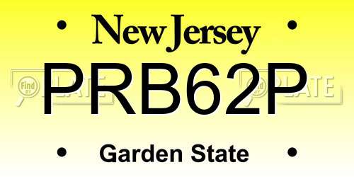 PRB62P New Jersey License Plate