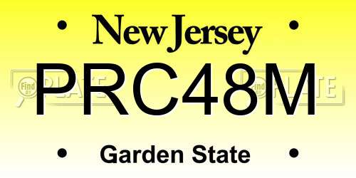 PRC48M New Jersey License Plate