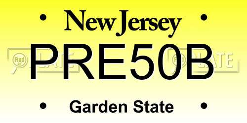 PRE50B New Jersey License Plate