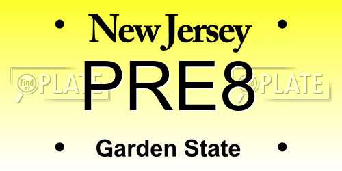 PRE8 New Jersey License Plate