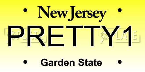 PRETTY1 New Jersey License Plate