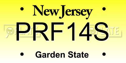 PRF14S New Jersey License Plate