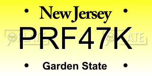 PRF47K New Jersey License Plate