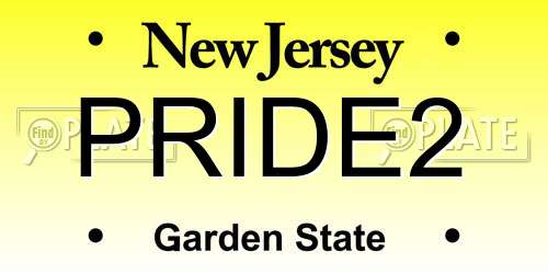 PRIDE2 New Jersey License Plate