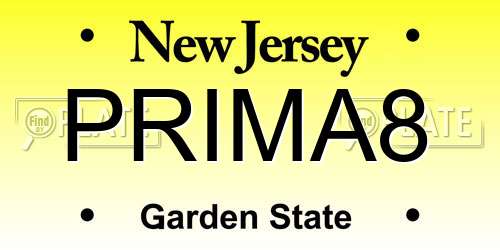 PRIMA8 New Jersey License Plate