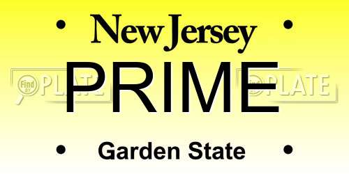 PRIME New Jersey License Plate