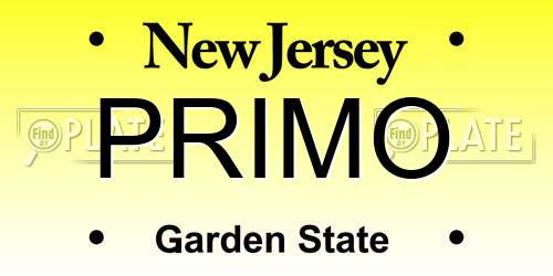 PRIMO New Jersey License Plate