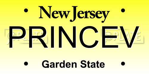 PRINCEV New Jersey License Plate