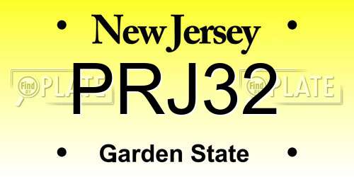 PRJ32 New Jersey License Plate