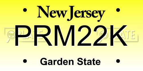 PRM22K New Jersey License Plate