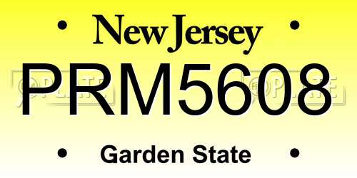 PRM5608 New Jersey License Plate