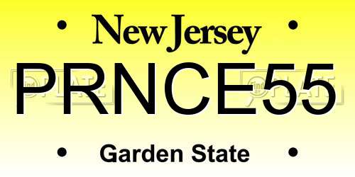 PRNCE55 New Jersey License Plate