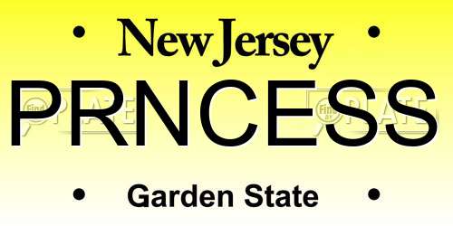 PRNCESS New Jersey License Plate