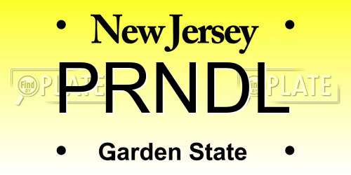 PRNDL New Jersey License Plate