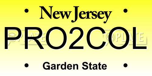 PRO2COL New Jersey License Plate