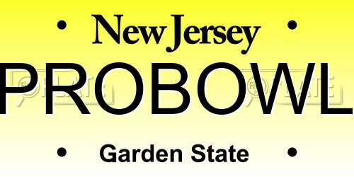 PROBOWL New Jersey License Plate