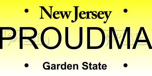 PROUDMA New Jersey License Plate