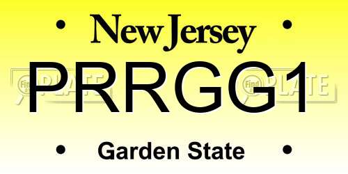 PRRGG1 New Jersey License Plate