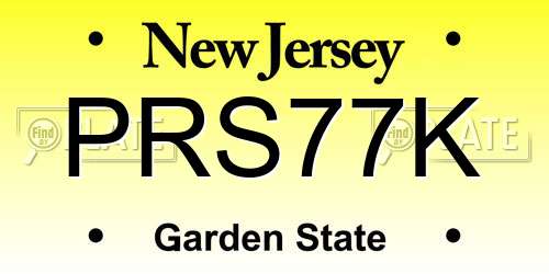 PRS77K New Jersey License Plate