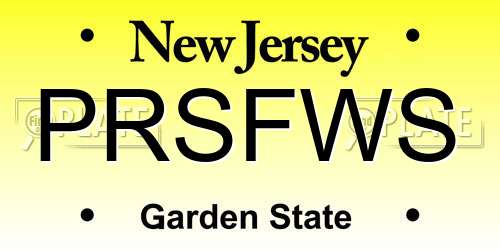 PRSFWS New Jersey License Plate